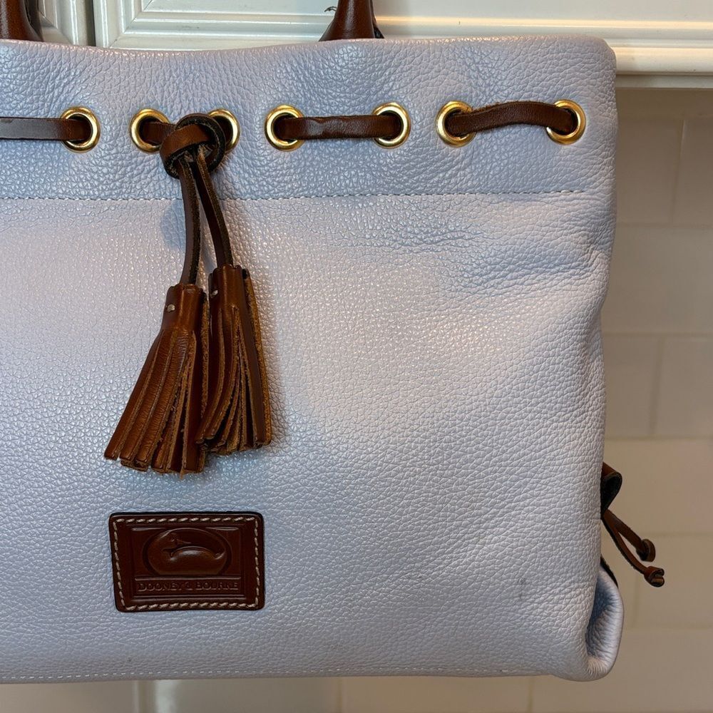 Dooney & Bourke Bag Purse Handbag Leather Vintage Ariel Wakefield Tassel Tote - Picture 4 of 17